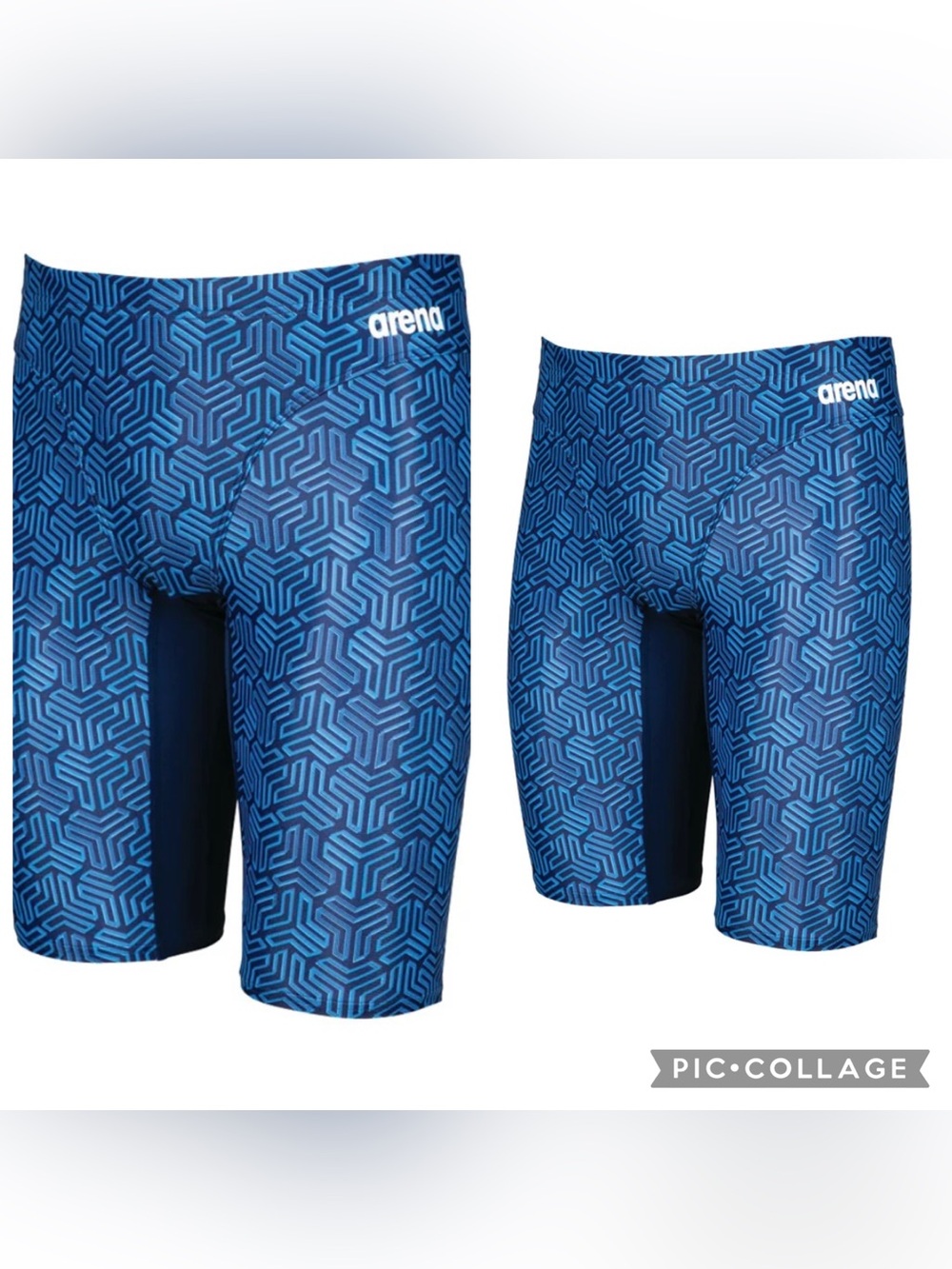 ARENA Men’s Blue Geometric MAXLIFE KIKKO JAMMER Competative Swimwear Size 40